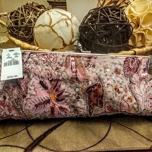 Express Beaded Pink Clutch Handbag NWT - Picture 5 of 5